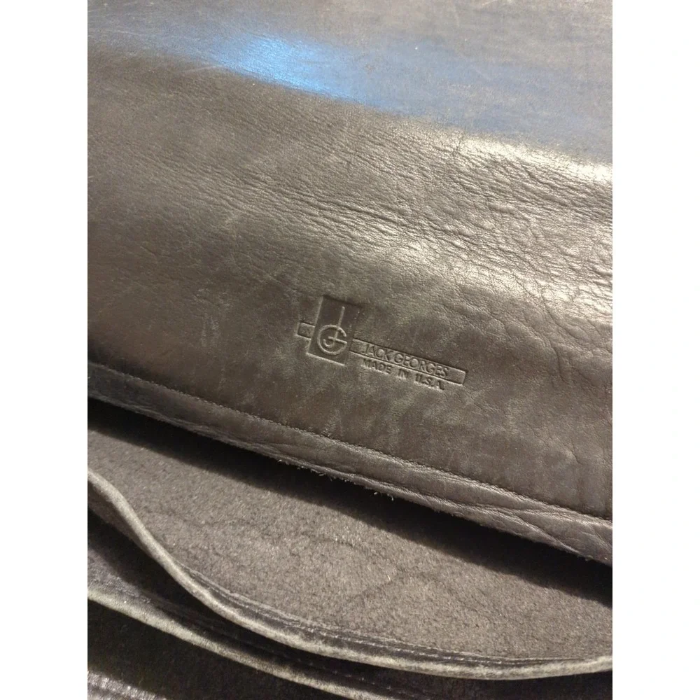 Vintage Leather JACK GEORGE Professional Business Lawyer Briefcase‎ Bag Mens